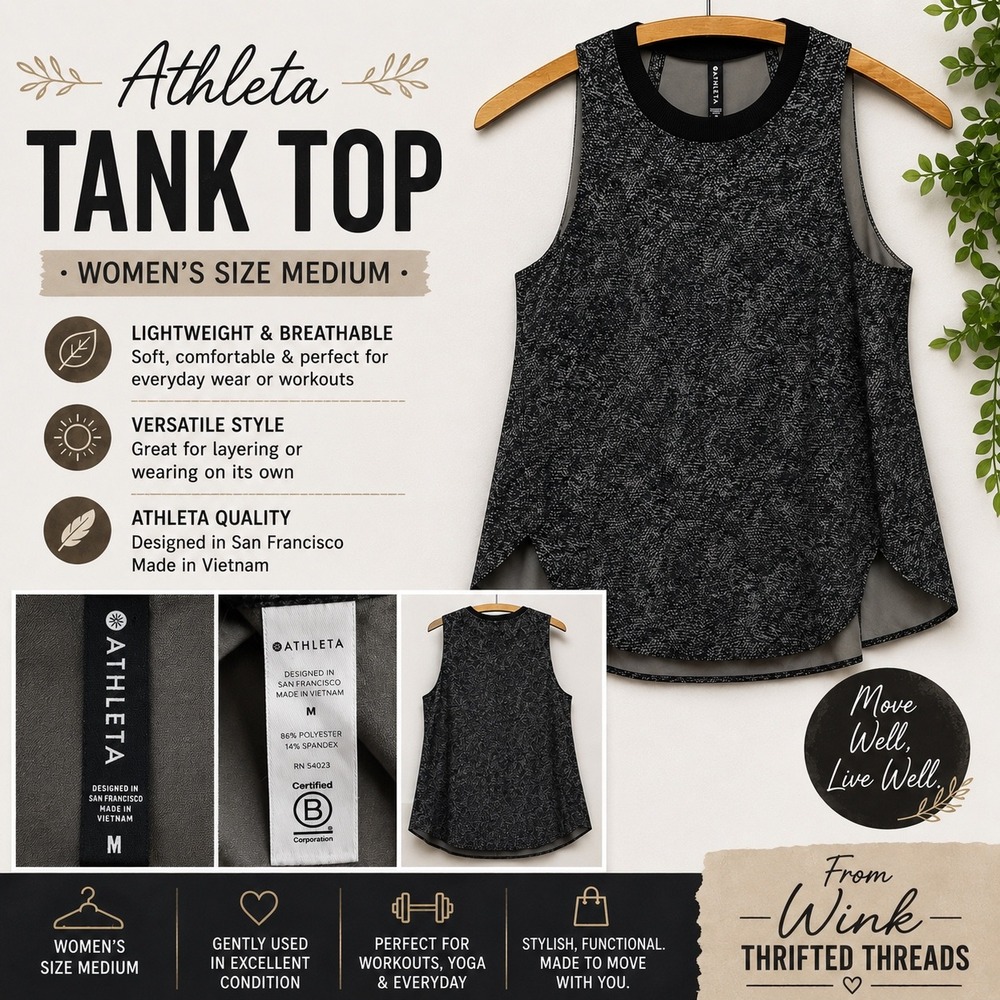 Athleta Womens Grey Speckled Sleeveless Tank Top High Low Hem Medium 531781-08